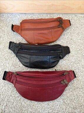Men's Leather Waist Pack - Red | NWOT
